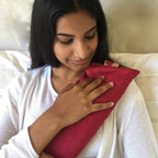 Rectangle/Cervical Pillow in Red Ultra-suede