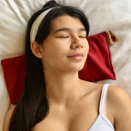 Rectangle/Cervical Pillow in Red Ultra-suede