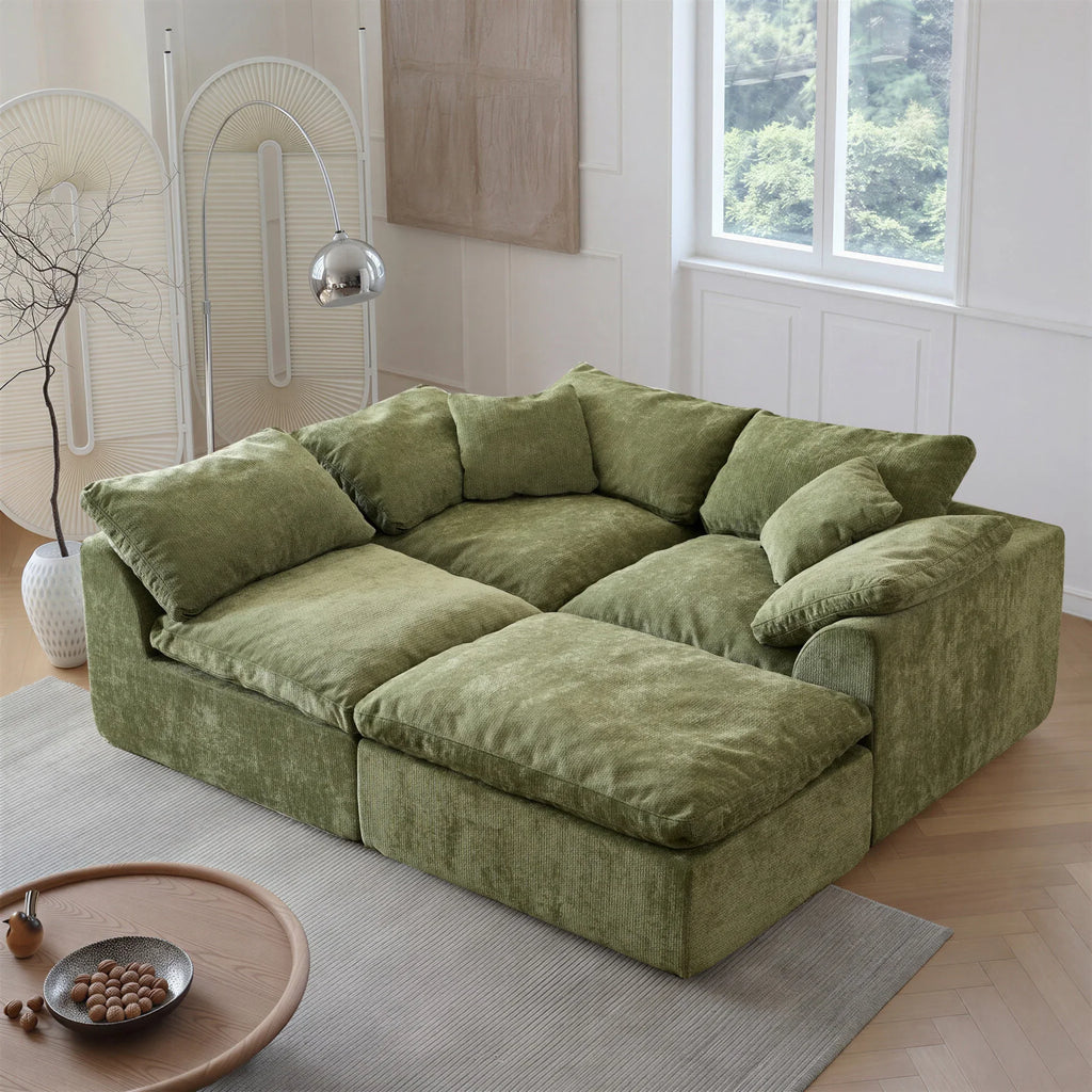 Modern Modular Sectional Sofa Cloud Couch Oversized Deep Seat Comfy Sofa for Living Room Furniture with Removable Cushions